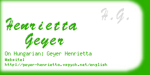 henrietta geyer business card